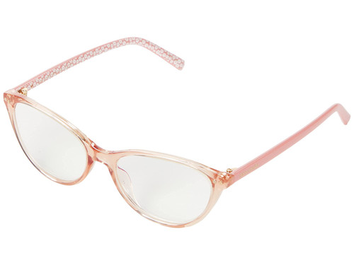 Kate Spade New York Women's Roanne Blue Light Readers Cat Eye Reading Glasses, Pink/Demo Lens, 54mm, 16mm + 2.5