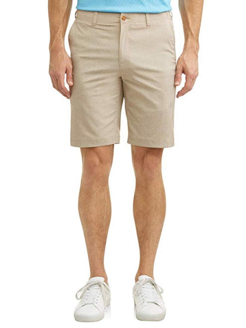 Ben Hogan Men's Performance Flat Front Flex Golf Shorts (Khaki Heather, 38)