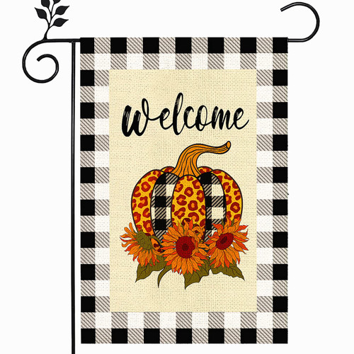 Sggvecsy Fall Garden Flag Pumpkin Yard Flag Buffalo Plaid Autumn Burlap Sunflower Vertical Double Sided Welcome Sign for Outdoor Yard Farmhouse Thanksgiving Decoration 12.5 x 18 Inch Sggvecsy Fall Garden Flag Pumpkin Yard Flag Buffalo Plaid Autumn Burlap Sunflower Vertical Double Sided Welcome Sign for Outdoor Yard Farmhouse Thanksgiving Decoration 12.5 x 18 Inch