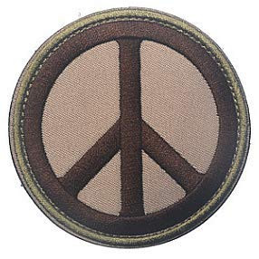 Peace Sign World Peace Military Hook Loop Tactics Morale Embroidered Patch (color2)