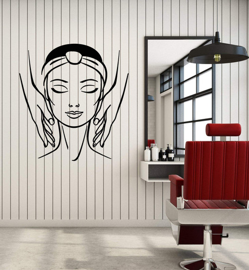 Vinyl Wall Decal Spa Massage Beauty Therapy Girl Face Relax Stickers Mural Large Decor (g4560) Black Vinyl Wall Decal Spa Massage Beauty Therapy Girl Face Relax Stickers Mural Large Decor (g4560) Black