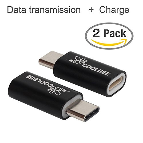 8 Pin to Type C Adapter 2-Pack, Coolbee 8-Pin Female to Type C(USB C) Male Charge and Sync Adapter Transfer 8 Pin Cable to USB-C Cable for USBC Type C Devices (Black)