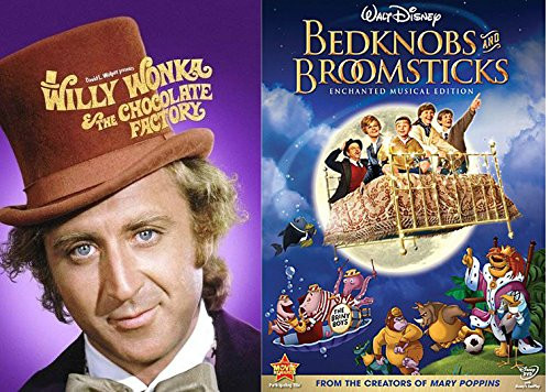 Disney Bedknobs And Broomsticks & Willy Wonka & the Chocolate Factory Musical DVD Set / Classic Family Movie Bundle Double Feature Disney Bedknobs And Broomsticks & Willy Wonka & the Chocolate Factory Musical DVD Set / Classic Family Movie Bundle Double Feature