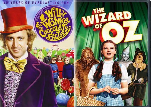 The Wizard of Oz & Willy Wonka & the Chocolate Factory Musical DVD Set / Classic Family Movie Bundle Double Feature