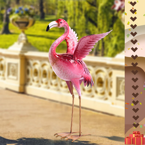 Natelf Garden Flamingo Statues and Sculptures, Outdoor Metal Bird Yard Art, Pink Flamingo Lawn Ornament for Patio Backyard Porch Decorations Natelf Garden Flamingo Statues and Sculptures, Outdoor Metal Bird Yard Art, Pink Flamingo Lawn Ornament for Patio Backyard Porch Decorations