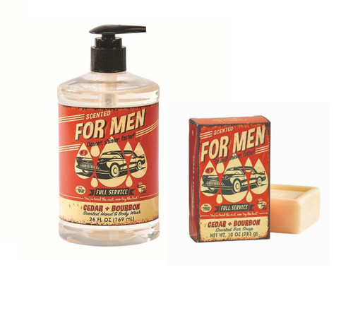 San Francisco Soap Men Body Wash and Soap Set - Natural 10oz Soap Bars and 26oz Liquid Body/Hand Wash - Organic Cleanser and Refreshing Soaps for Men | Cedar & Bourbon