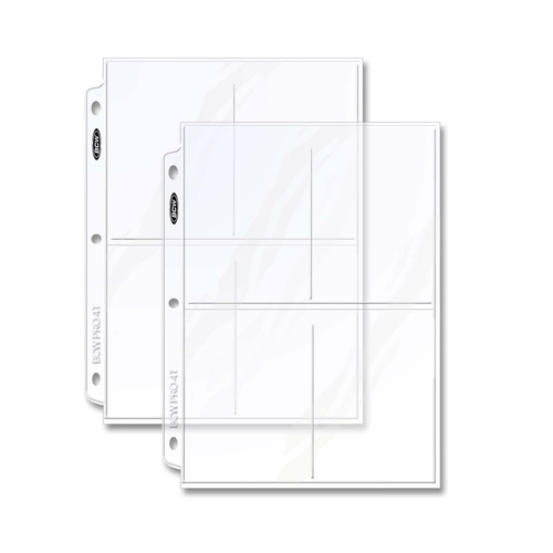 BCW Pro 4-Pocket Photo Page - 50 ct