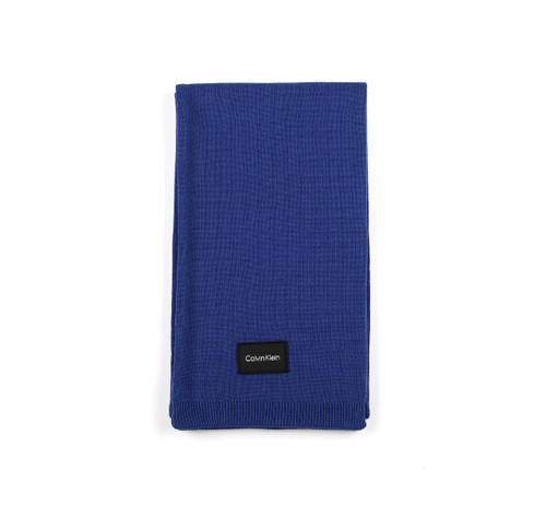Calvin Klein Men's Woven Patch Key Scarf, Mazarine Blue, One Size