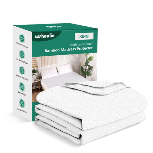 Waterproof Mattress Protector King Size, Bamboo Mattress Cover Ultra Soft 3D Air Fabric Cooling Breathable Noiseless Deep Pocket(8-18 INCH) Waterproof Mattress Protector King Size, Bamboo Mattress Cover Ultra Soft 3D Air Fabric Cooling Breathable Noiseless Deep Pocket(8-18 INCH)
