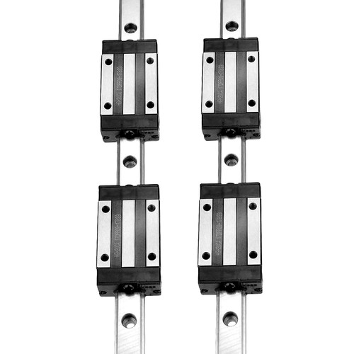[2 Pack] HGR20/HGH20 250mm / 9.84inch Linear Sliding Rail Guide with 4 HGH20CA Linear Bearing Sliding Carriage Block for 3D Printer, CNC Machine and Routers (250mm, HGR20/HGH20)