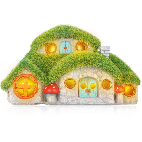 IOOOO Fairy Garden House Statues Decor, Outdoor Lights Garden House Statue - Outdoor Statues with Solar Lights Garden for Outdoor Patio Lawn Yard Garden Decorations and Yard Christmas Decoration IOOOO Fairy Garden House Statues Decor, Outdoor Lights Garden House Statue - Outdoor Statues with Solar Lights Garden for Outdoor Patio Lawn Yard Garden Decorations and Yard Christmas Decoration