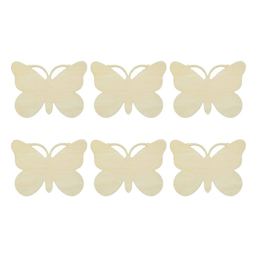 Blank Butterfly Wood Slices, Unfinished Wood Cutout,DIY Craft Ornaments Craft 6pcs