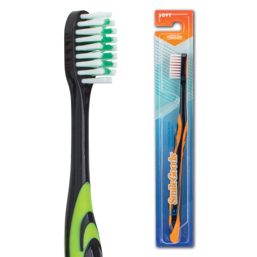 SmileGoods A301 Toothbrush, 30 Tuft, Soft Bristle, 72 Individually Packaged Premium Toothbrushes, Assorted Colors Bulk Pack