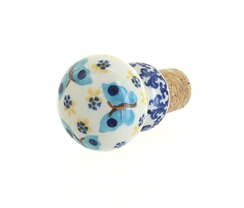 Blue Rose Polish Pottery Garden of Eden Wine Cork