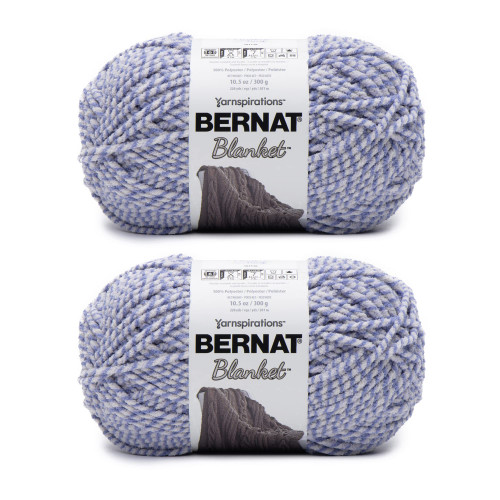 Bernat Blanket Cornflower Twist Yarn - 2 Pack of 300g/10.5oz - Polyester - 6 Super Bulky - 220 Yards - Knitting/Crochet
