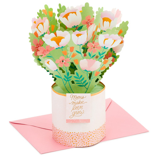 Hallmark Paper Wonder Pop Up Birthday Card for Mom (Pink and Gold Bouquet)