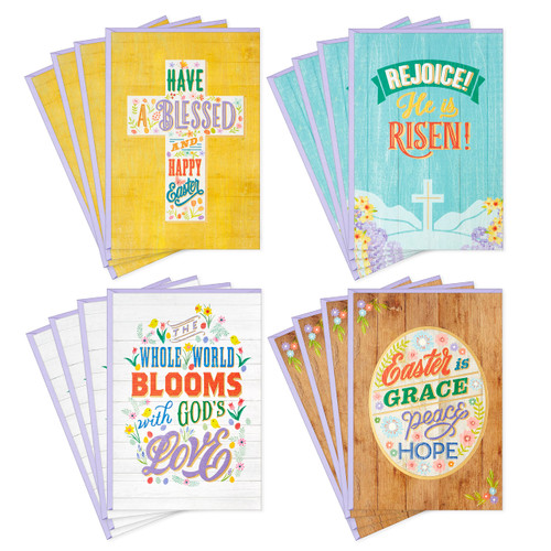 Hallmark Religious Easter Cards Assortment, Rustic (16 Cards with Envelopes)