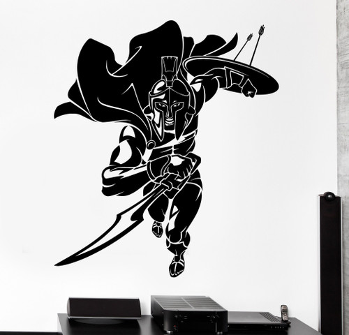 Wall Vinyl Decal Sparta Spartan Warrior Soldier Fighting Home Interior Decor z4054 Pink