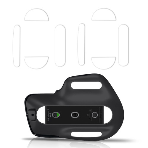 2 Sets of Hyperslides Rounded Curved Edges Mouse Feet, Mouse Skates, Pads for Logitech MX Master 3 Advanced Wireless Mouse Feet Replacement (0.8mm, Smooth Glide, Pure PTFE) Pro Performance Upgrade