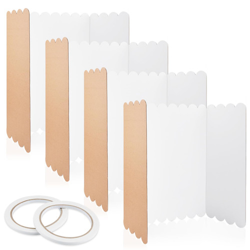 4 Pack Tri-Fold Poster Board, Display Presentation Board Foldable Corrugated Cardboard with 2 Rolls of Double Sides Adhesive Tape for School Projects, Science Fair Presentation, 16 x 24 Inches