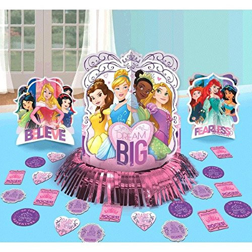 Disney Princess Dream Big Party Table Decorations Kit ( Centerpiece Kit ) 23 PCS - Kids Birthday and Party Supplies Decoration