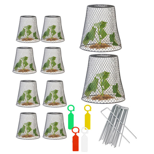 MEEGOON (10 Packs) Garden Chicken Wire Cloche, Plant Protector and Cover, Metal Garden Cloche for Plants,Seedlings Protectors from Animals. MEEGOON (10 Packs) Garden Chicken Wire Cloche, Plant Protector and Cover, Metal Garden Cloche for Plants,Seedlings Protectors from Animals.
