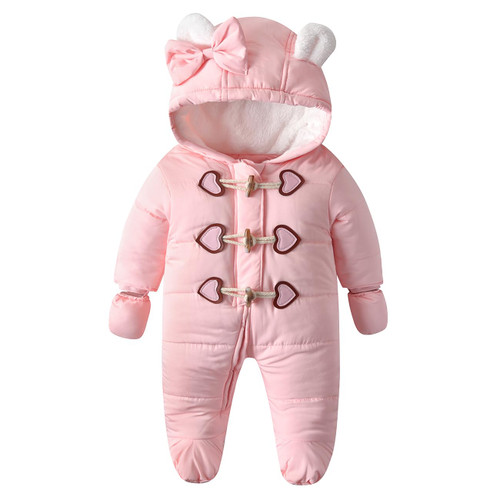 Podgina Newborn Baby Girl Snowsuit For 0-3 Months Winter Snow Suits Coats Jacket Outfits