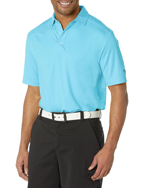 Solid Micro Hex Performance Golf Polo Shirt with UPF 50 Protection (Size Small - 3X Big & Tall), Blue Grotto, 3X-Large