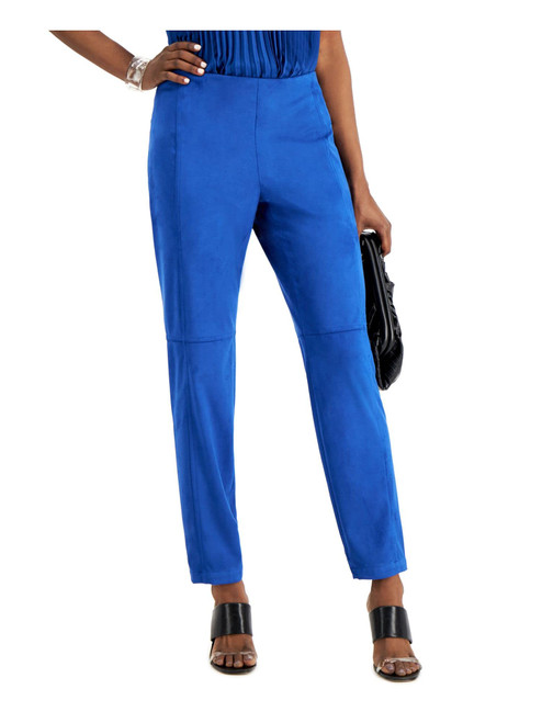Alfani Womens Faux Suede Casual Trouser Pants, Blue, Large Alfani Womens Faux Suede Casual Trouser Pants, Blue, Large