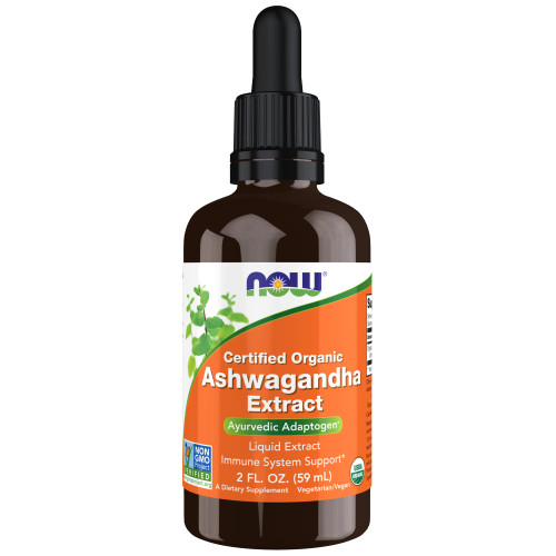 NOW Supplements, Ashwagandha Liquid Extract, Organic, Immune System Support, 2 fluid ounces