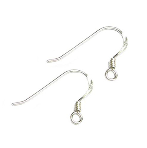 Cutesmile Fashion Jewelry 30 pcs .925 Sterling Silver French Hook Ear Wires Coil Ear Wires/Findings/Bright
