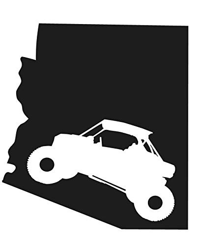 Arizona State UTV Sticker- 5" Decal {Black}- SXS Arizona Decal, Side by Side Sticker, AZ State, AZ Home, Off Road Stickers