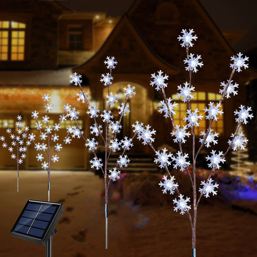 Windpnn 4-Pack Solar Christmas Snowflake Garden Stake Lights, Waterproof Solar Christmas Pathway Lights Outdoor Decorative Christmas Yard Stake Lights for Outdoor Christmas Decor Garden Yard, White Windpnn 4-Pack Solar Christmas Snowflake Garden Stake Lights, Waterproof Solar Christmas Pathway Lights Outdoor Decorative Christmas Yard Stake Lights for Outdoor Christmas Decor Garden Yard, White