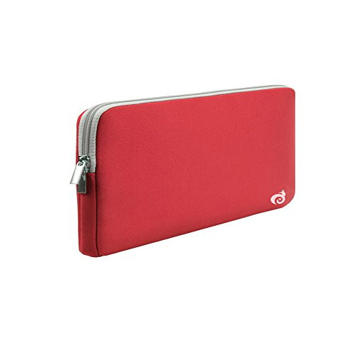 Masino® Neoprene Apple Keyboard Sleeve Case Bag with Zipper for Apple Bluetooth Wireless Keyboard MC184LL/B and Anker Bluetooth Keyboard A7726111 Plus BATTOP Bluetooth Keyboard (Red Sleeve)