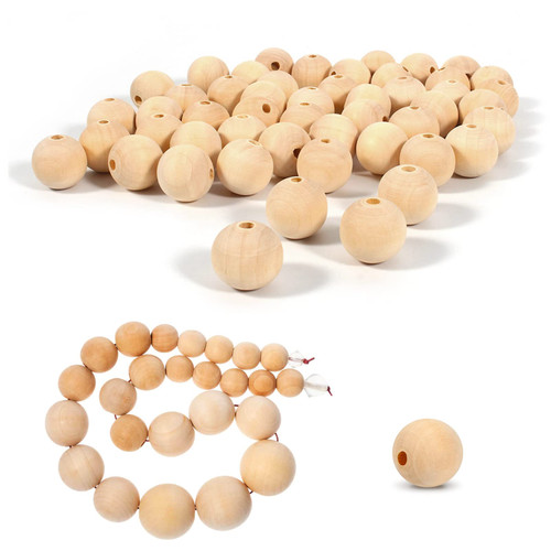 Wood Round Beads, 50pcs 20mm Unfinished Round Wooden Loose Beads with Hole, Wood Spacer Beads Wooden Decorative Ball Beads for Craft DIY Jewelry Necklace Garland Making Decoration Wood Round Beads, 50pcs 20mm Unfinished Round Wooden Loose Beads with Hole, Wood Spacer Beads Wooden Decorative Ball Beads for Craft DIY Jewelry Necklace Garland Making Decoration