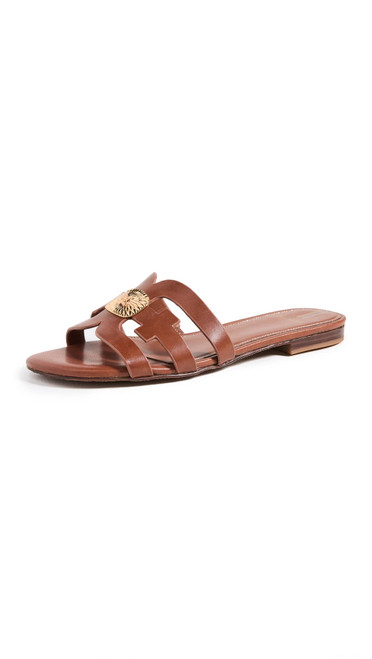 Sam Edelman Women's Bay Flat Sandal, Dk Bourbon Radiant, 10