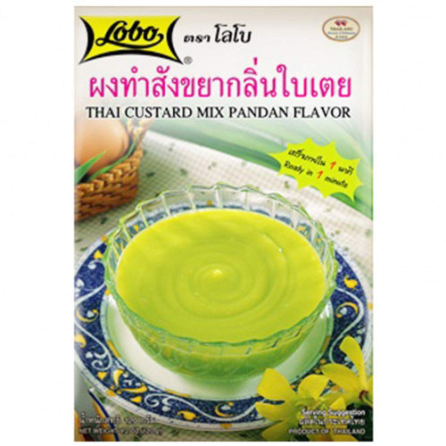 LOBO-Thai Custard Mix Pandan Flavor, 120 grams X 3 Packs