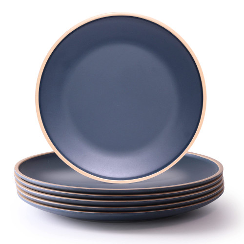gufaith Melamine Dishes Sets of 6, Melamine Plates,10.5 Inch Dinner Plates, Outdoor Dinnerware Sets, Unbreakable, BPA Free, Dishwasher Safe, Blue