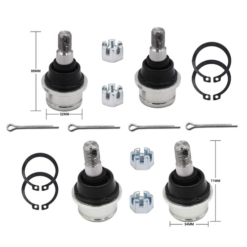 LOSTAR 4 x Ball Joint Kit For 2000-2006 H-onda Rancher 350, 2004-2007 Rancher 400, 2007-2013 Rancher 420 TRX420TM Upper Lower 51355-HP5-601 51375-HP5-601