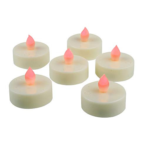 iZAN Battery Operated Flameless LED Tea Lights - 6 Pack Large Size 2.2(D) Long Lasting Flickering Electric Tealight Candle Set for Home Party Wedding Christmas Garden Decorations Décor, Red LED