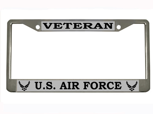 U.S. Air Force Veteran Style Heavy Duty Metal License Plate Frame/Car Accessories Auto License Plate Frame Car Tag Holder Cover (Chrome/Silver/Black) U.S. Air Force Veteran Style Heavy Duty Metal License Plate Frame/Car Accessories Auto License Plate Frame Car Tag Holder Cover (Chrome/Silver/Black)