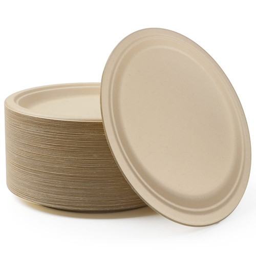 FRUTLE Paper Plates 10 Inch Heavy Duty - Disposable Paper Plates -Composable Large Paper Plates Bulk Eco-Friendly Unbleached-Everyday Use Parties Commercial Settings 100 Count FRUTLE Paper Plates 10 Inch Heavy Duty - Disposable Paper Plates -Composable Large Paper Plates Bulk Eco-Friendly Unbleached-Everyday Use Parties Commercial Settings 100 Count