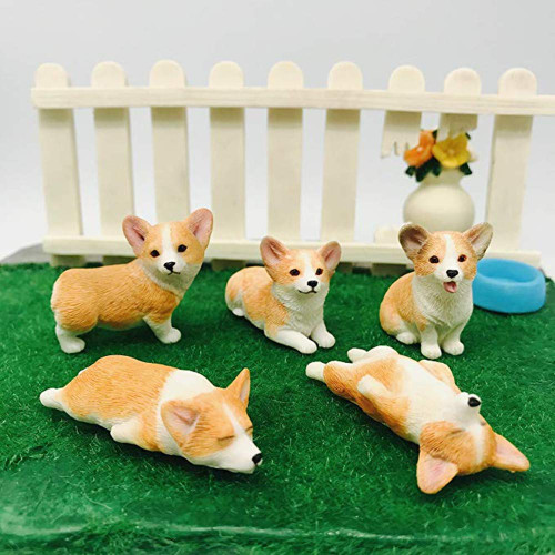 XinTX 5-Pack Hand-Made Painted Corgi Sculpture Figurine, Pet Dog Ornament Decoration, Corgi Collectibles, Pembroke Welsh Corgi Art (Corgi 5-Pack) XinTX 5-Pack Hand-Made Painted Corgi Sculpture Figurine, Pet Dog Ornament Decoration, Corgi Collectibles, Pembroke Welsh Corgi Art (Corgi 5-Pack)