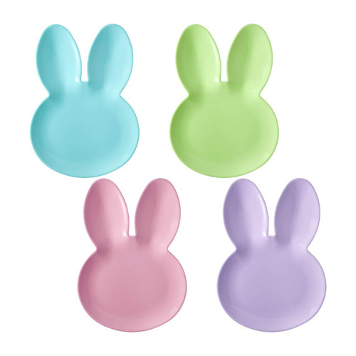 UPware 4-Piece 10 Inch Melamine Serving Plate Dinner Plates (Easter Bunny)