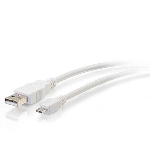 C2G 27441 Micro USB Cable - USB 2.0 A to Micro-B Cable M/M, White (1 Feet, 0.3 Meters)