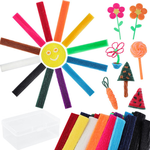 1200 Pcs Wax Craft Sticks for Kids,13 Colors Wax Sticks,Bendable Sticky Wax Yarn Sticks,Reusable Molding Sculpting Sticks,Wax String with Storage Box for Kids Art Supplies,Crafts,DIY School Project