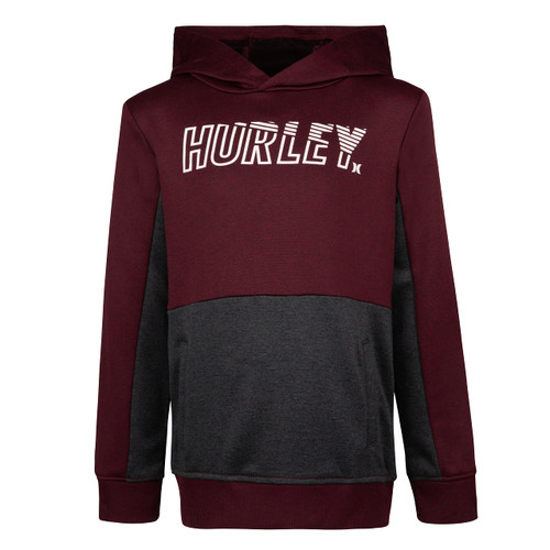 Hurley Boys' Solar Pullover Hoodie, Dark Beetroot, L