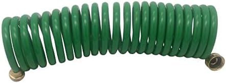 PVC Hose Recoil Hose Garden Hose EVA Curly Water Hose with Brass Connectors Watering Hose Coil Plastic Spring Hose Resistant Garden Coil Hose Self Coil Hose 25 FT Green
