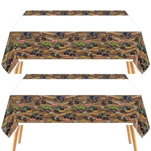 ADRICH 2pcs Monster Truck Party Supplies Tablecloth Pack Plastic Table Covers for Kids Monster Truck Theme Birthday Party Decorations 70x42.9 inch ADRICH 2pcs Monster Truck Party Supplies Tablecloth Pack Plastic Table Covers for Kids Monster Truck Theme Birthday Party Decorations 70x42.9 inch