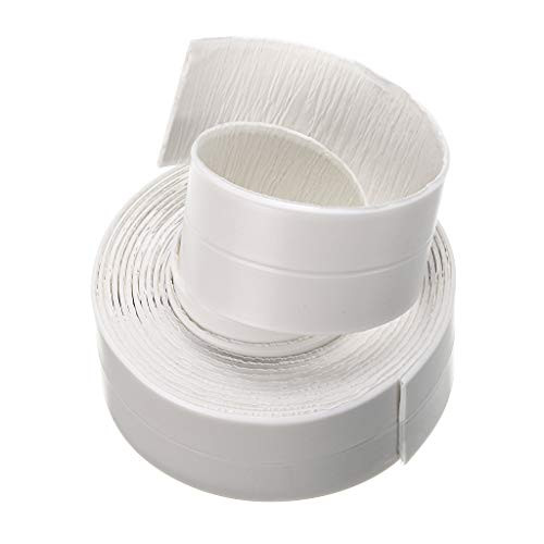 Sumnacon Bathtub PE Caulk Strip, Self Adhesive Waterproof Flexible Sealing Tape For Bathtub,Sink,Wall, Anti-mildew Tub Sealer Decorative Trim 1-1/2" x 11' White (White)